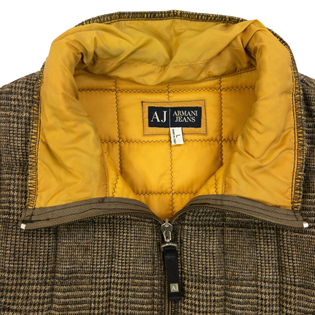 Vintage 2000s Armani Jeans Quilted Wool Jacket Size M