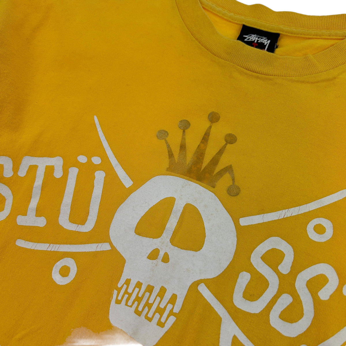 Vintage Stussy Skull Print T-Shirt Size L