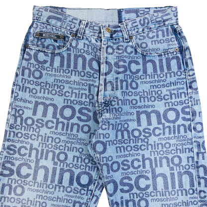 Vintage 2000s Moschino Jeans Monogram Denim Jeans Size W28