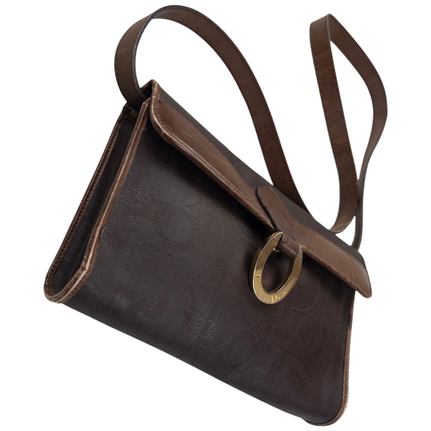 Vintage Dior Monogram Leather Crossbody Bag