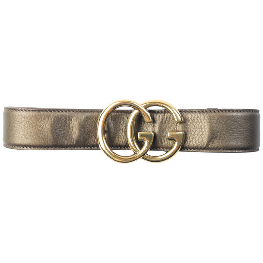 Vintage 2000s Gucci Metallic Leather Belt Size S