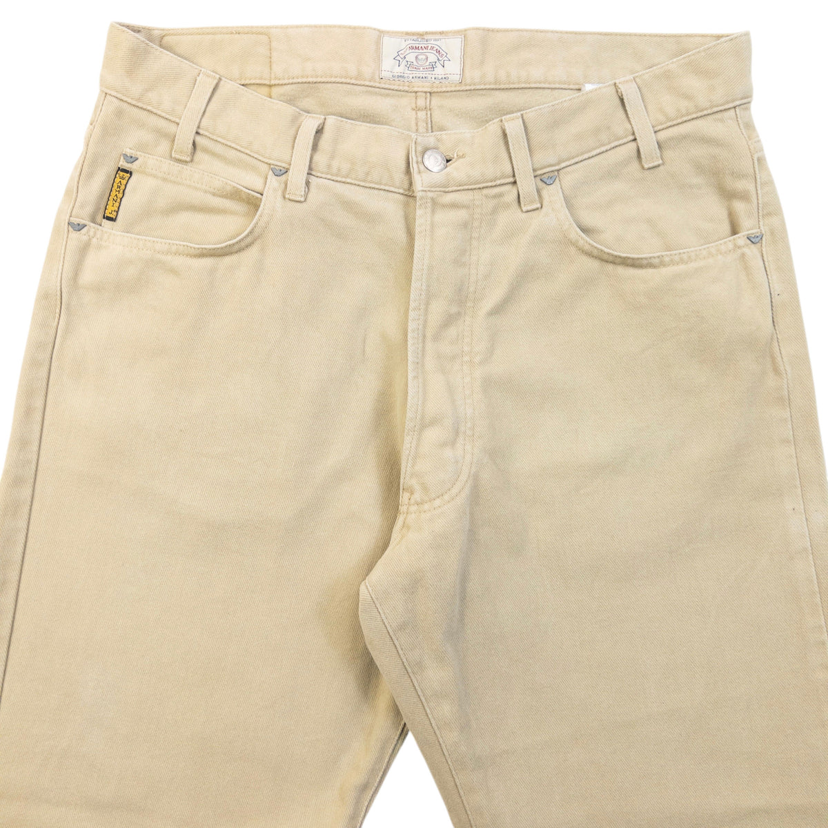 Vintage 90s Armani Jeans Trousers in beige (cotton), photo 4