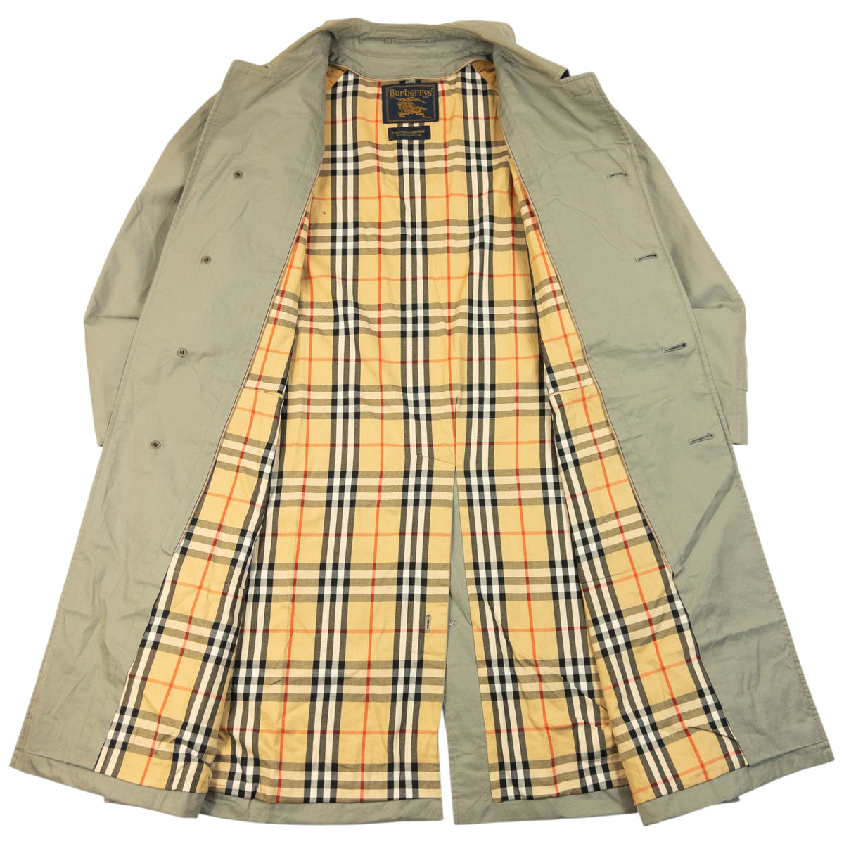 Vintage 80s Burberry Nova Check Lined Trench Jacket Size L