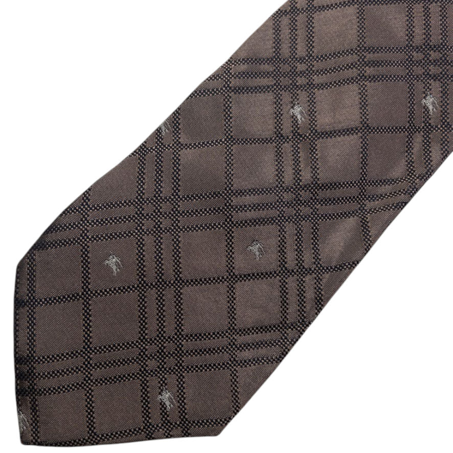 Vintage Burberry Nova Check Monogram Silk Tie