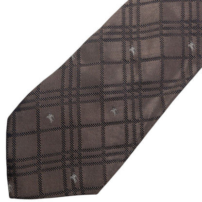 Vintage Burberry Nova Check Monogram Silk Tie