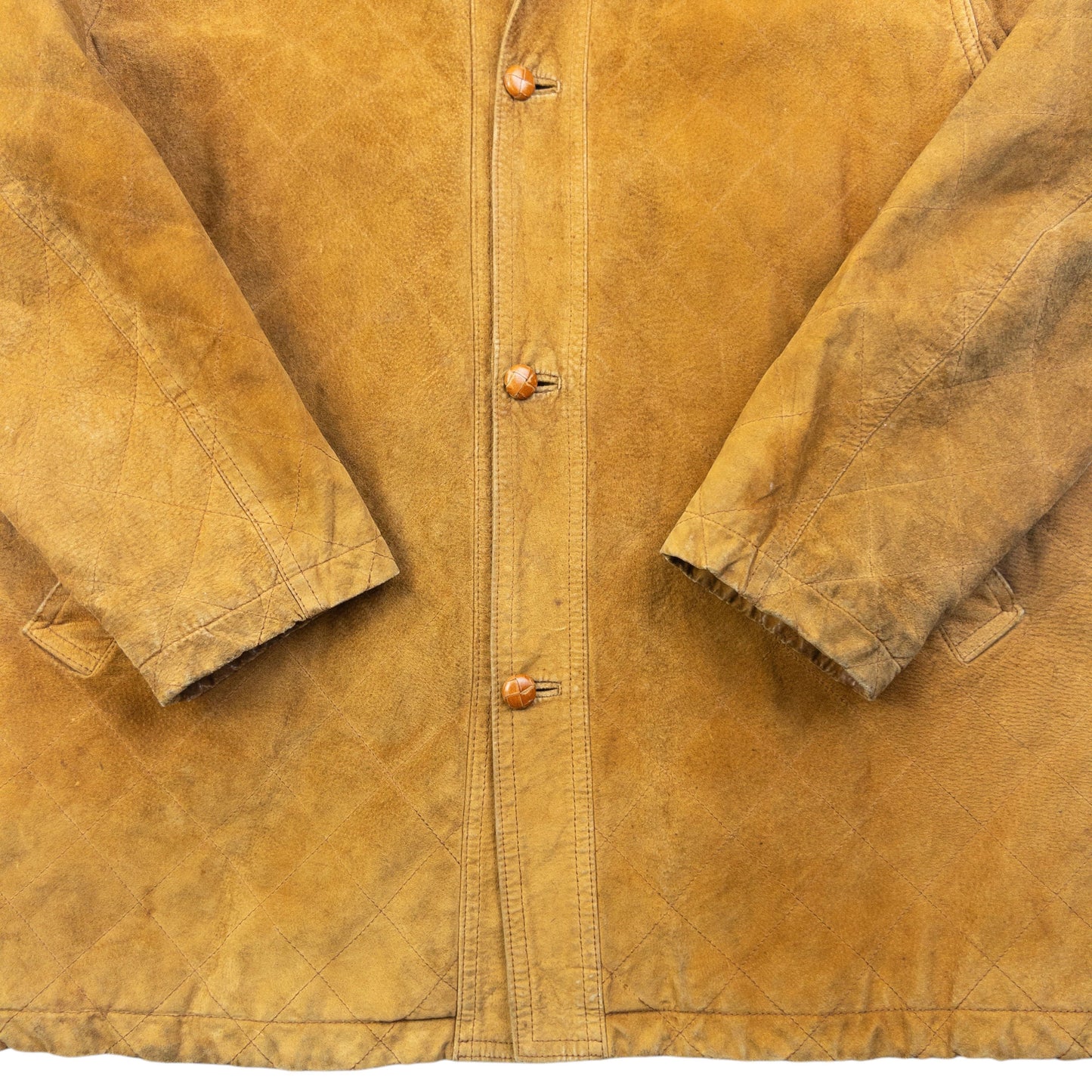 Vintage 90s Burberry Nova Check Lined Suede Leather Jacket Size L