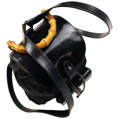 Vintage Gucci Bamboo Leather Bucket Backpack
