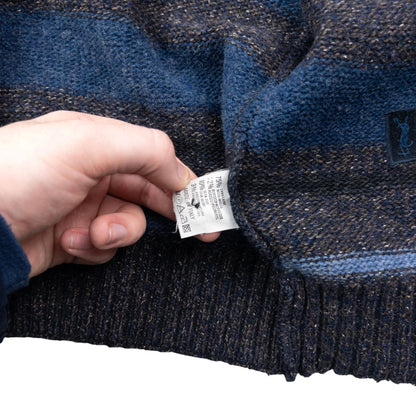 Vintage 90s YSL Yves Saint Laurent Wool Knit Button Up Cardigan Size XL