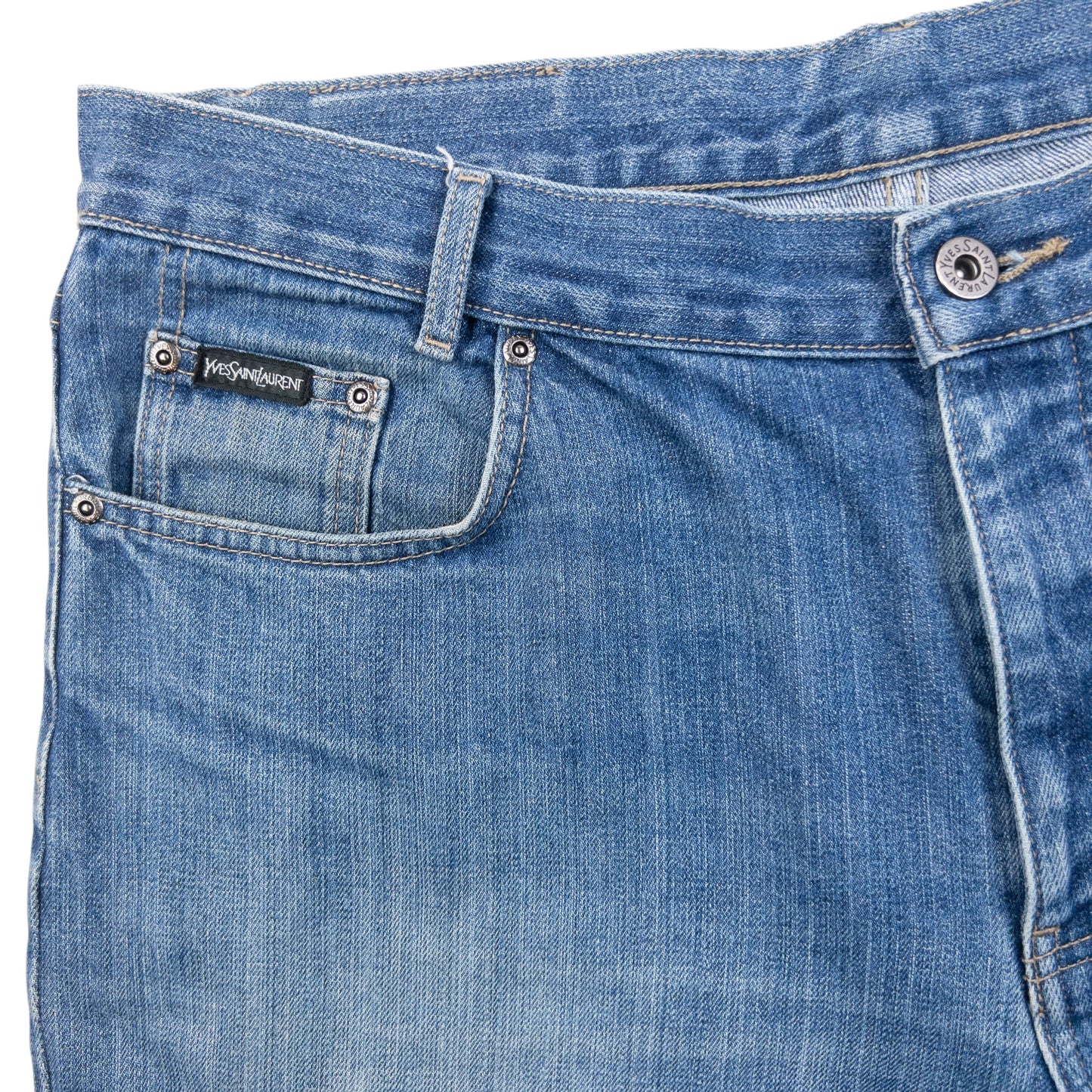 Vintage 2000s YSL Yves Saint Laurent Embroidered Denim Jeans Size W36