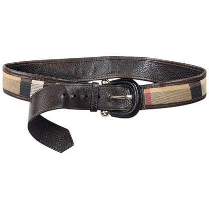 Vintage 2000s Burberry Nova Check Leather Belt Size S