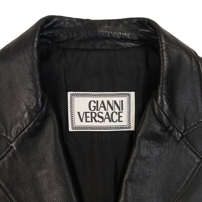 Vintage 90s Gianni Versace Button Up Leather Jacket Size XL