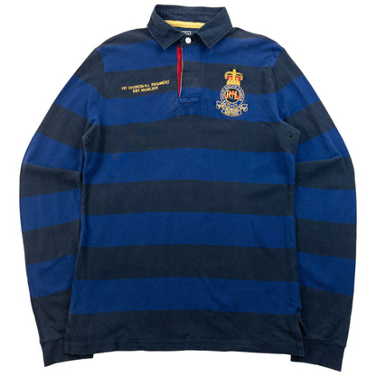 Vintage 90s Polo Ralph Lauren Striped Crest Long Sleeve Polo Shirt Size S