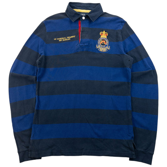 Vintage 90s Polo Ralph Lauren Striped Crest Long Sleeve Polo Shirt Size S