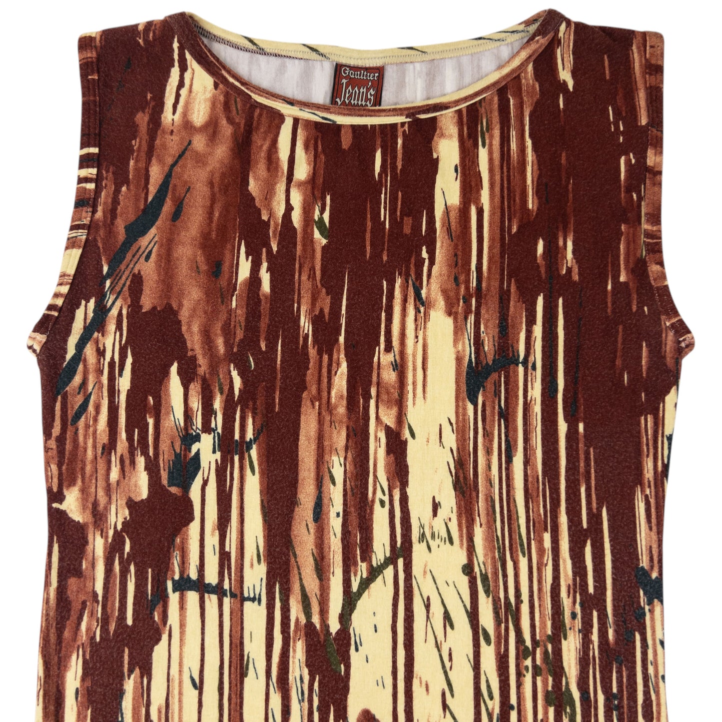 Vintage 1998 Jean Paul Gaultier Jean's Blood Drip Print Maxi Dress Womens Size L