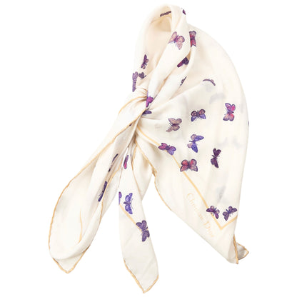 Vintage 2000s Dior Butterfly Print Silk Scarf