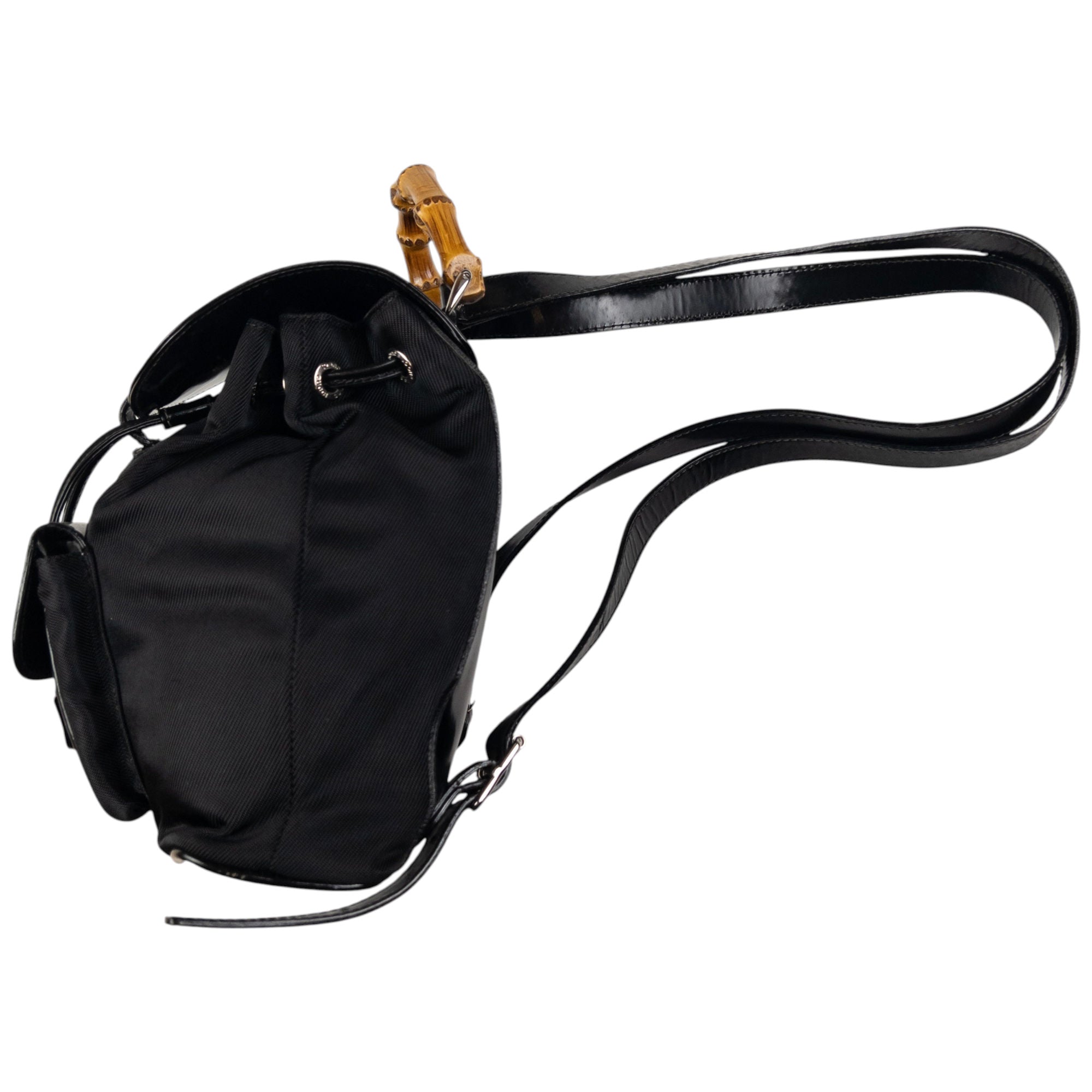 Vintage Gucci Bamboo Leather Bucket Backpack