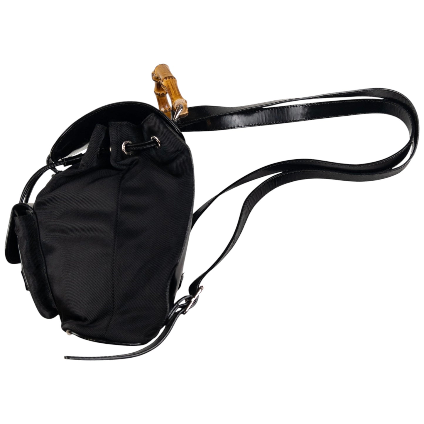 Vintage Gucci Bamboo Leather Bucket Backpack