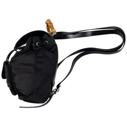 Vintage Gucci Bamboo Leather Bucket Backpack