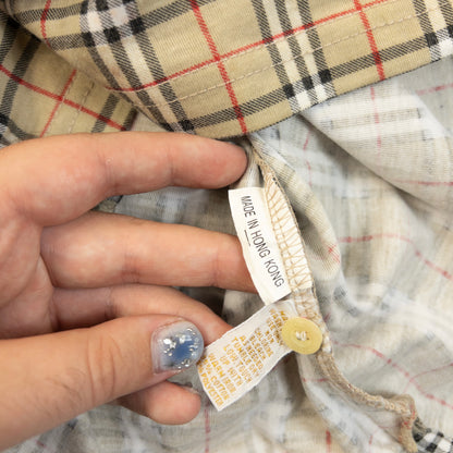 Vintage 90s Burberry Nova Check Polo Shirt Womens Size L