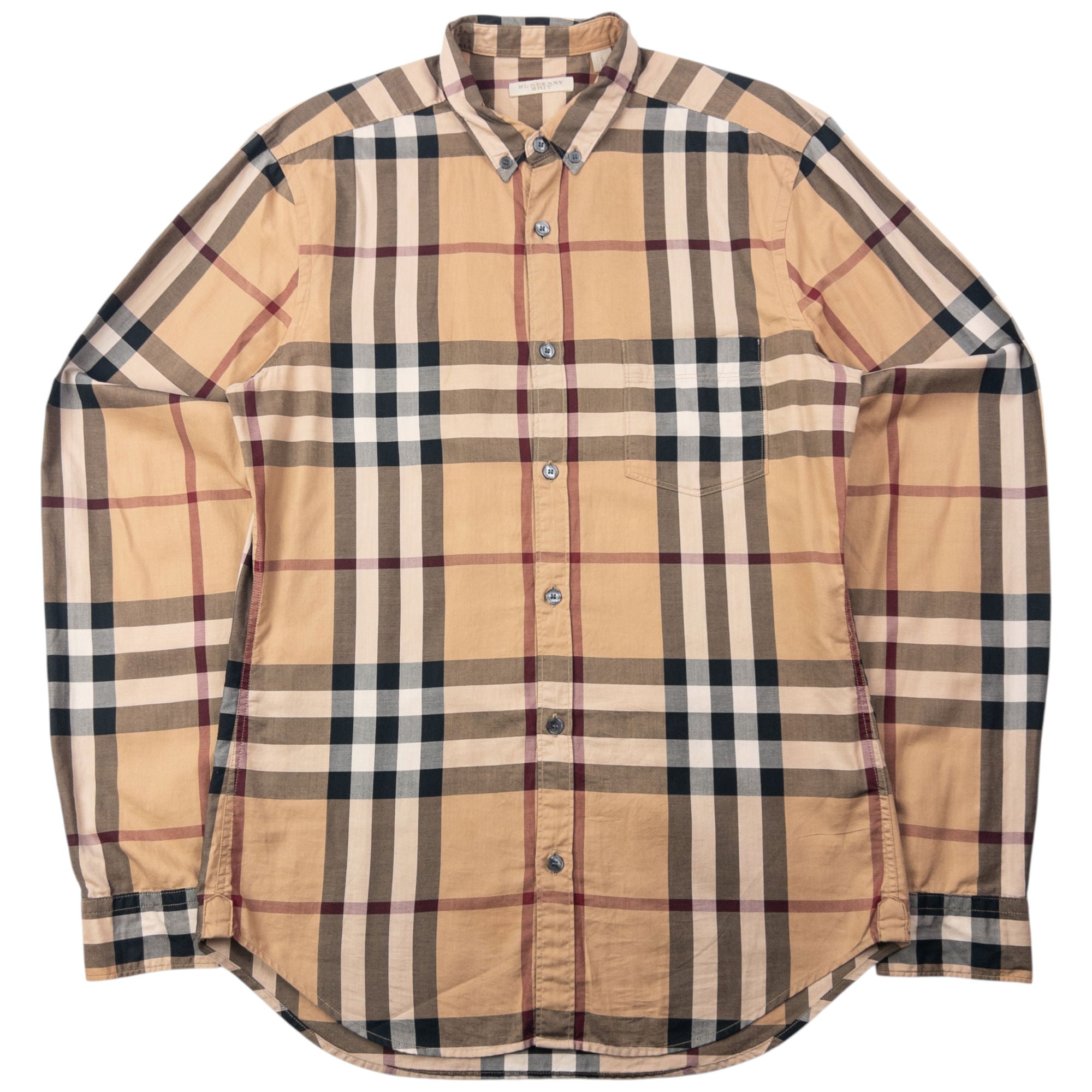 Vintage Burberry Brit Nova Check Long Sleeve Button Up Shirt Size S