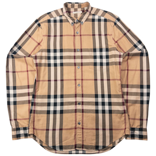 Vintage Burberry Brit Nova Check Long Sleeve Button Up Shirt Size S