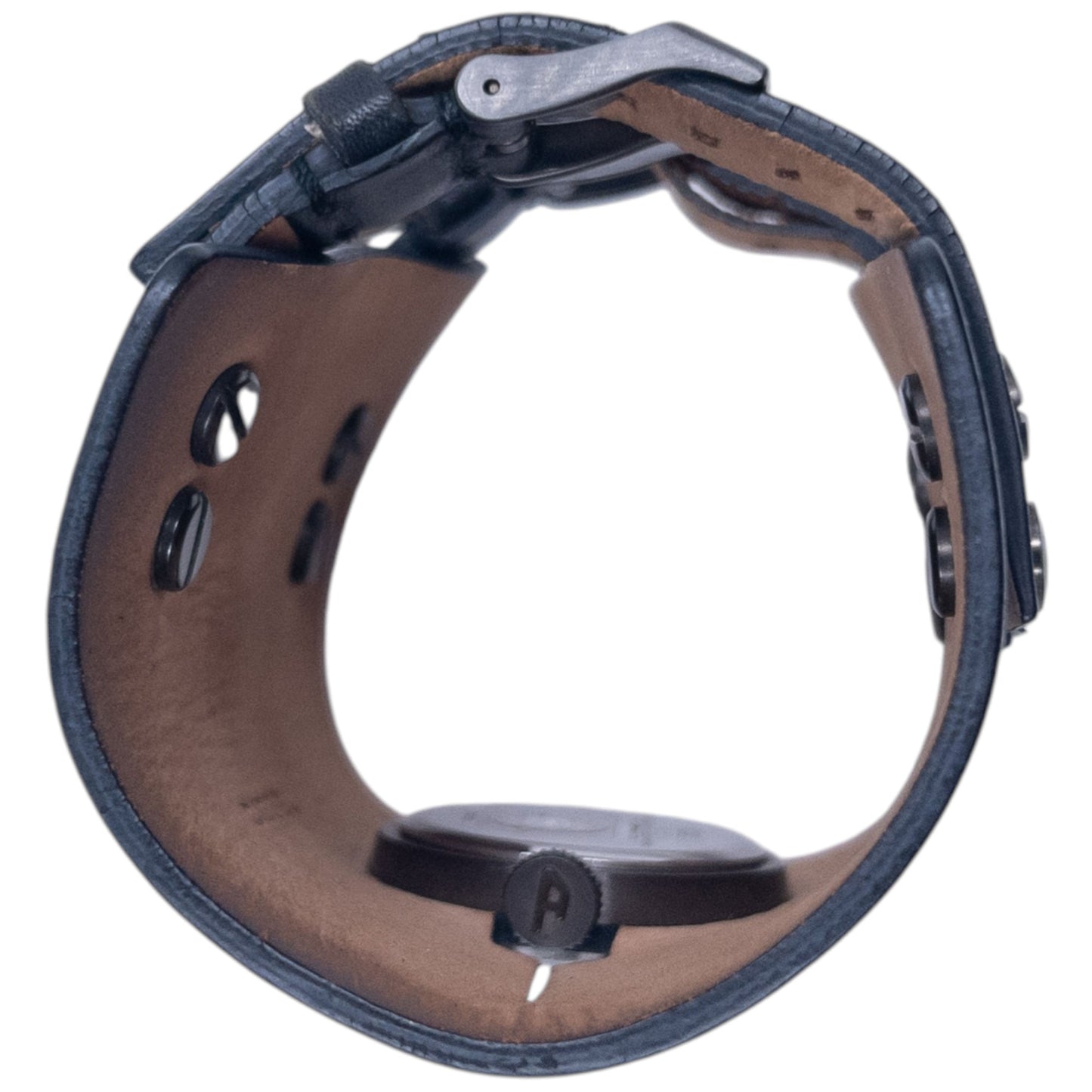 Vintage 2000s Diesel Double Buckle Leather Cuff Watch