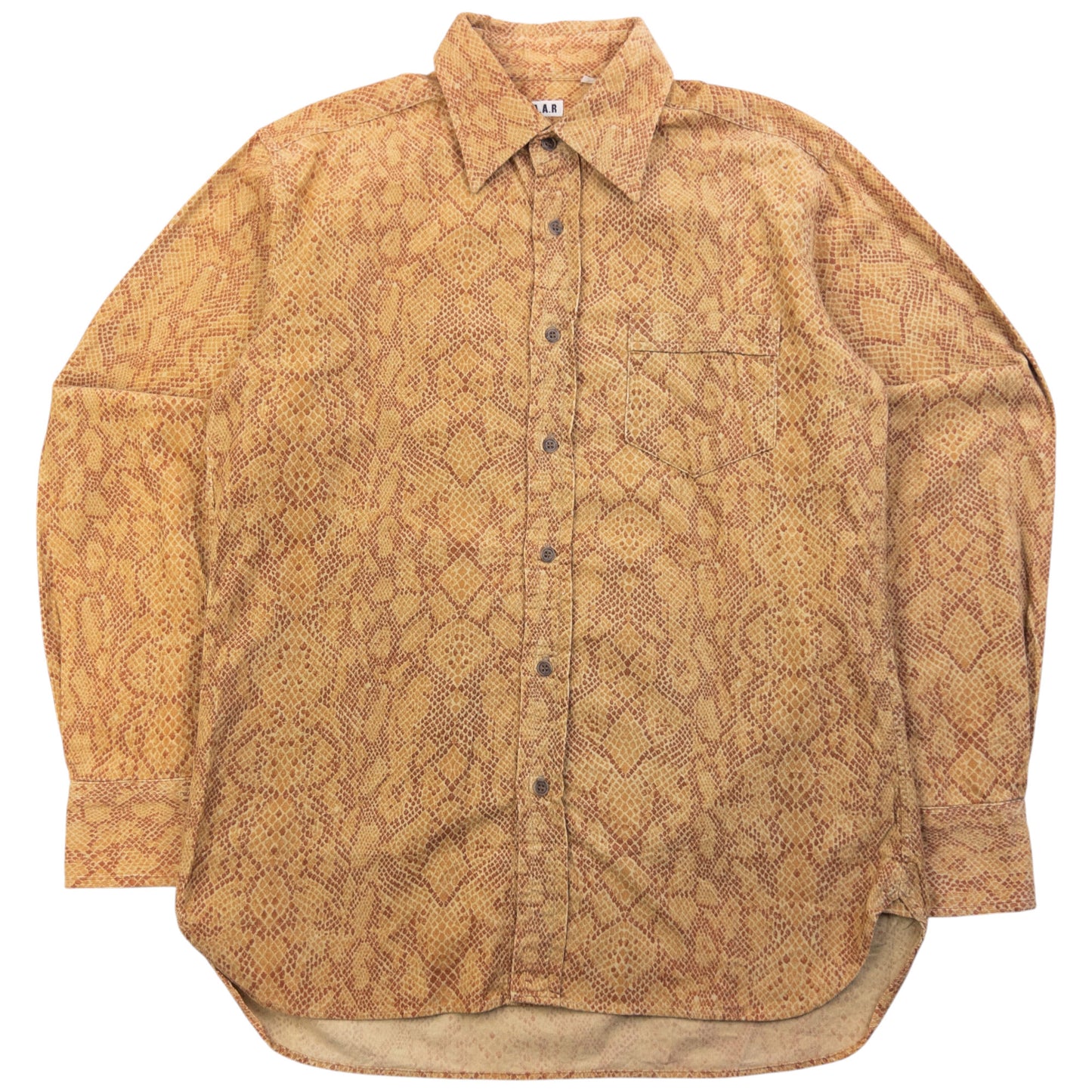 Vintage 2000s Yohji Yamamoto A.A.R Snake Print Long Sleeve Button Up Shirt Size S
