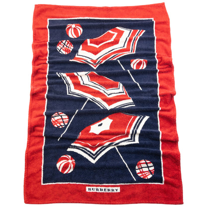 Vintage 2000s Burberry Ball & Umbrella Print Beach Towel
