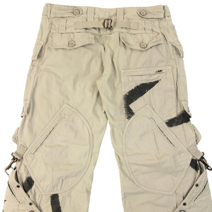 Vintage 2004 Dolce & Gabbana Bondage Flight Cargo Trousers Womens Size W30