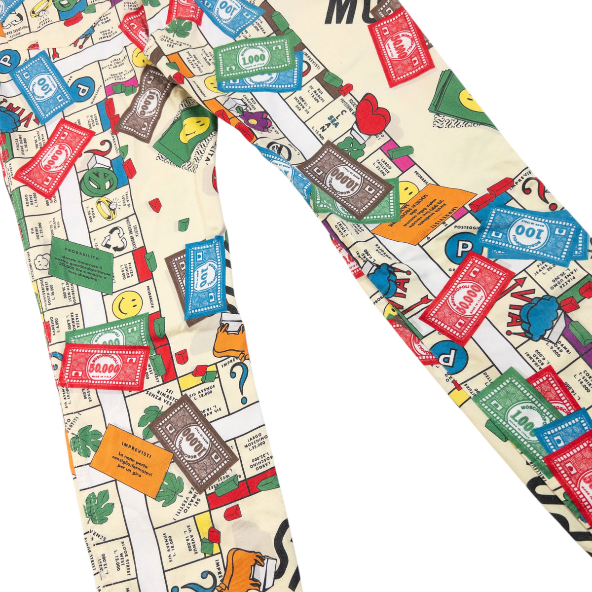 Vintage 90s Moschino Jeans Monopoly Parody Print Trousers, photo 7