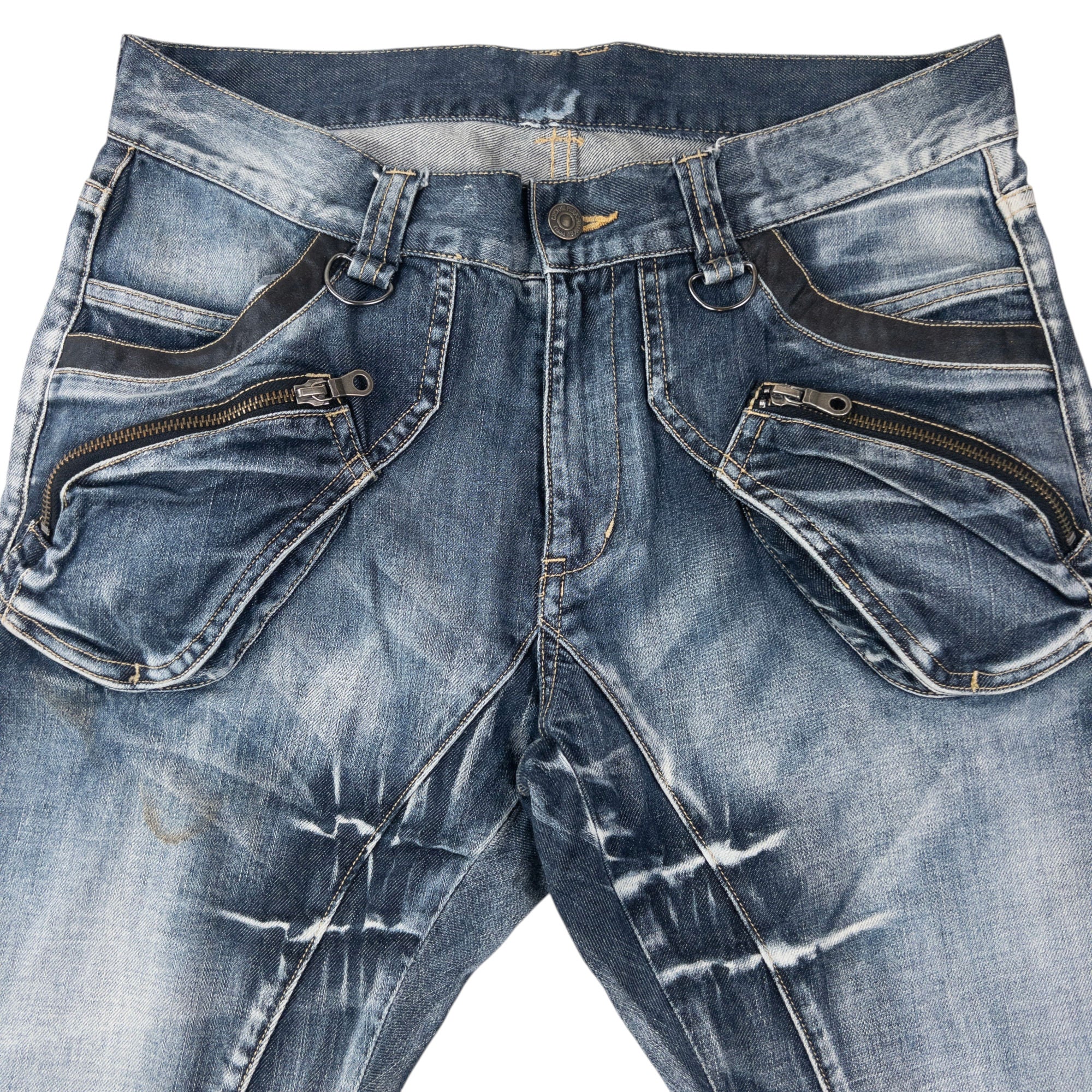 Vintage 2000s PPFM Curved Stacked Leg Denim Jeans Size W32