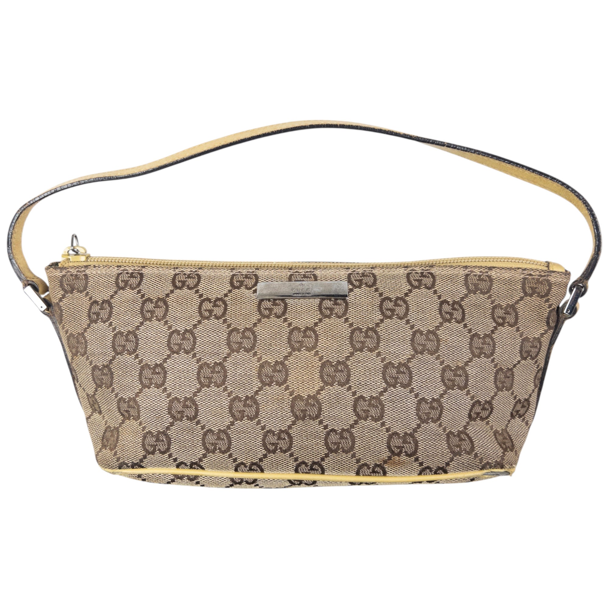 Vintage Gucci Monogram Pochette Mini Baguette Shoulder Bag