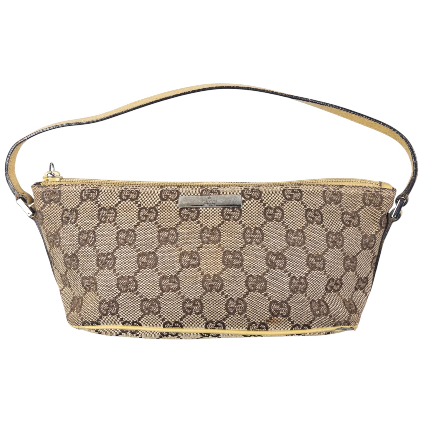 Vintage Gucci Monogram Pochette Mini Baguette Shoulder Bag