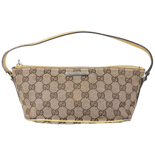 Vintage Gucci Monogram Pochette Mini Baguette Shoulder Bag