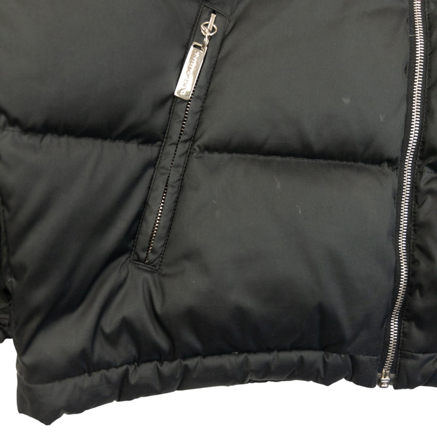 Vintage 2000s Dolce & Gabbana Fur Collar Puffer Jacket Womens Size M