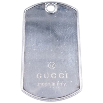Vintage Gucci Embossed Dog Tag Necklace