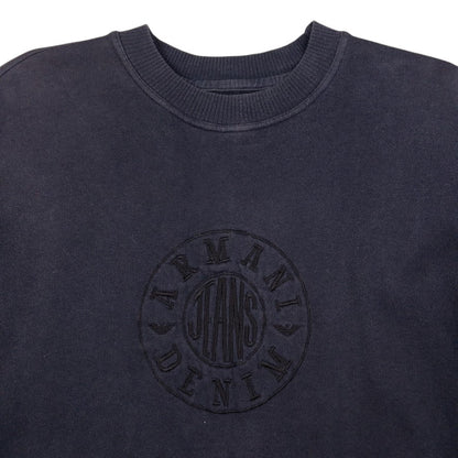 Vintage Armani Jeans Embroidered Sweatshirt Size M