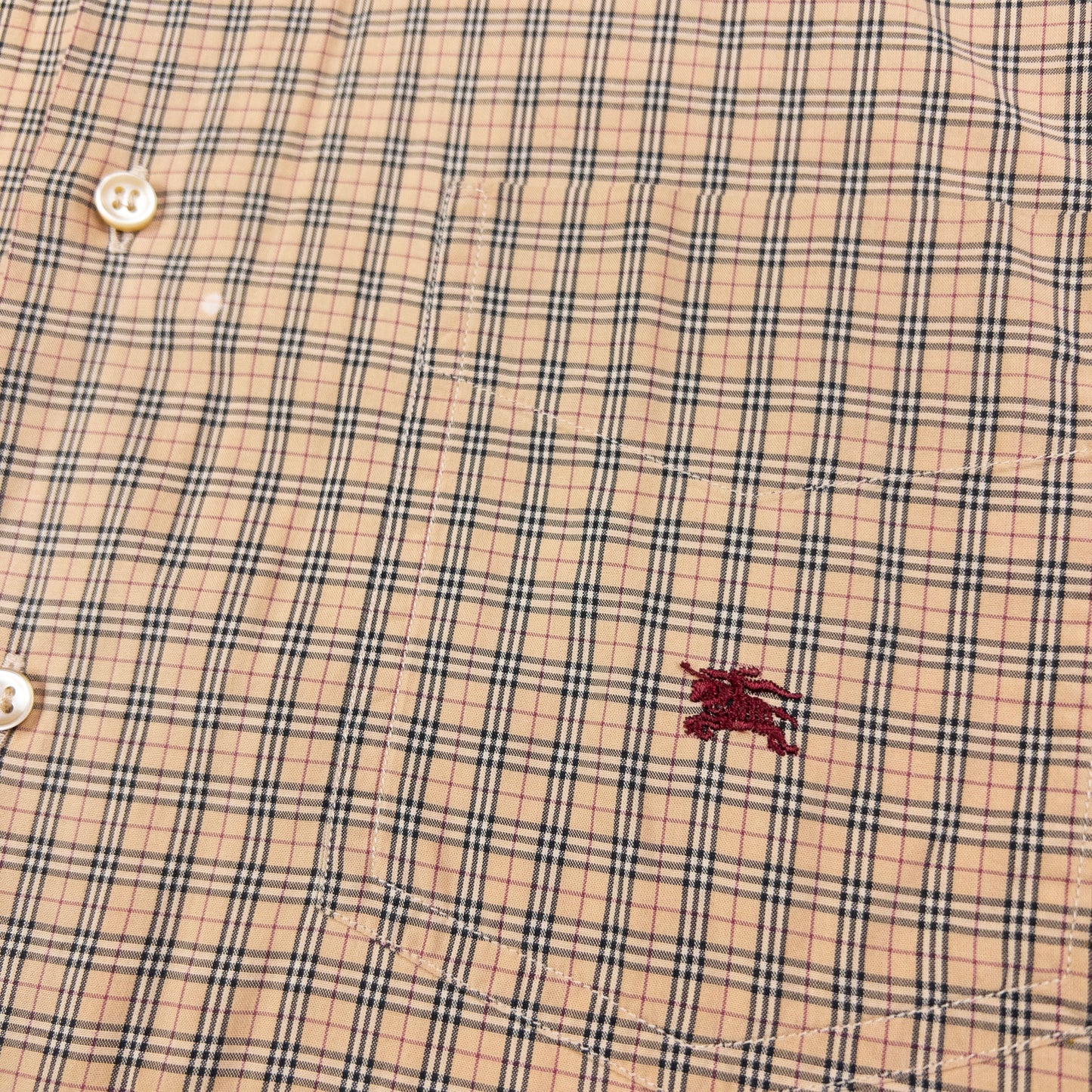 Vintage Burberry Nova Check Long Sleeve Button Up Shirt Size M