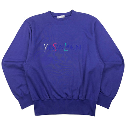 Vintage YSL Yves Saint Laurent Embroidered Sweatshirt Womens Size M