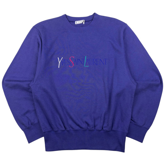 Vintage YSL Yves Saint Laurent Embroidered Sweatshirt Womens Size M