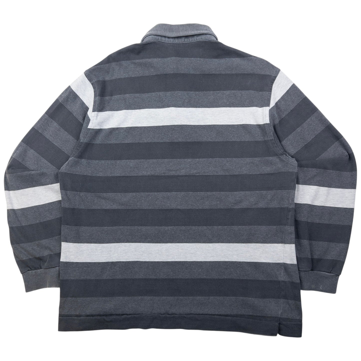 Vintage Burberry Striped Long Sleeve Polo Shirt Size M