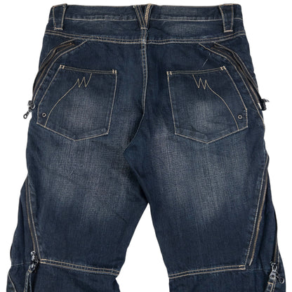 Vintage PPFM Multi Zip Denim Jeans Size W35