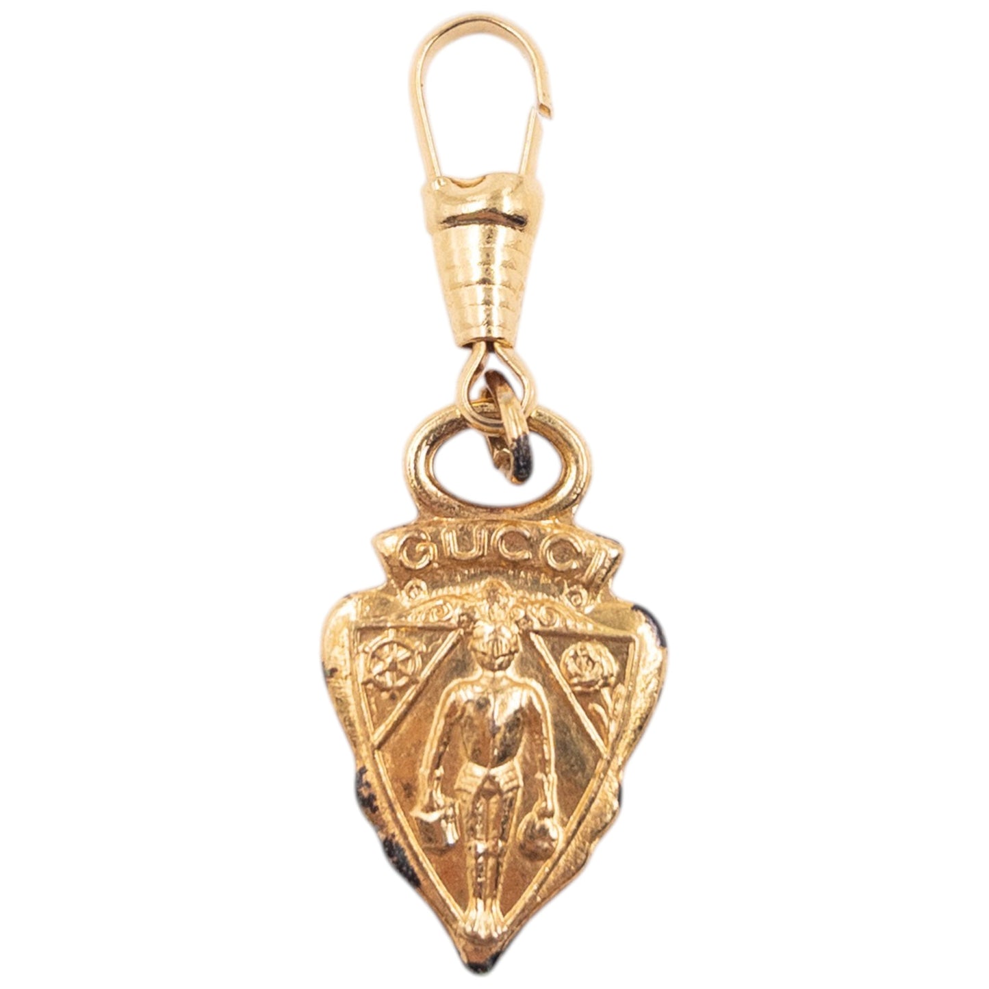 Vintage 90s Gucci Embossed Shopping Knight Charm