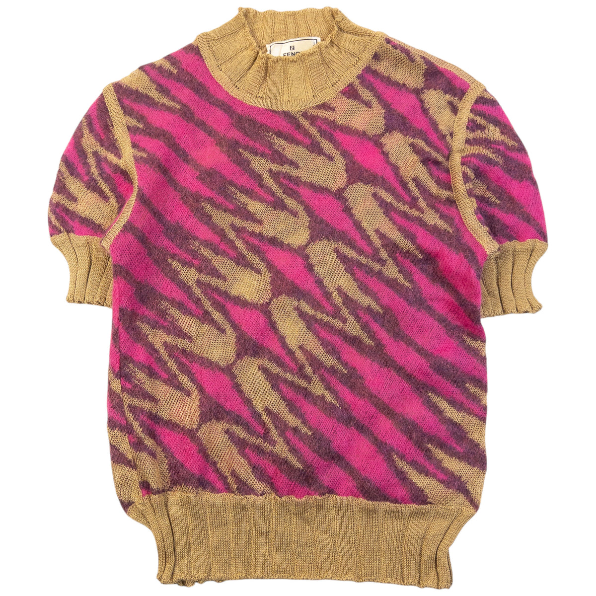Vintage 90s Fendi Knit Pattern Top Womens Size M