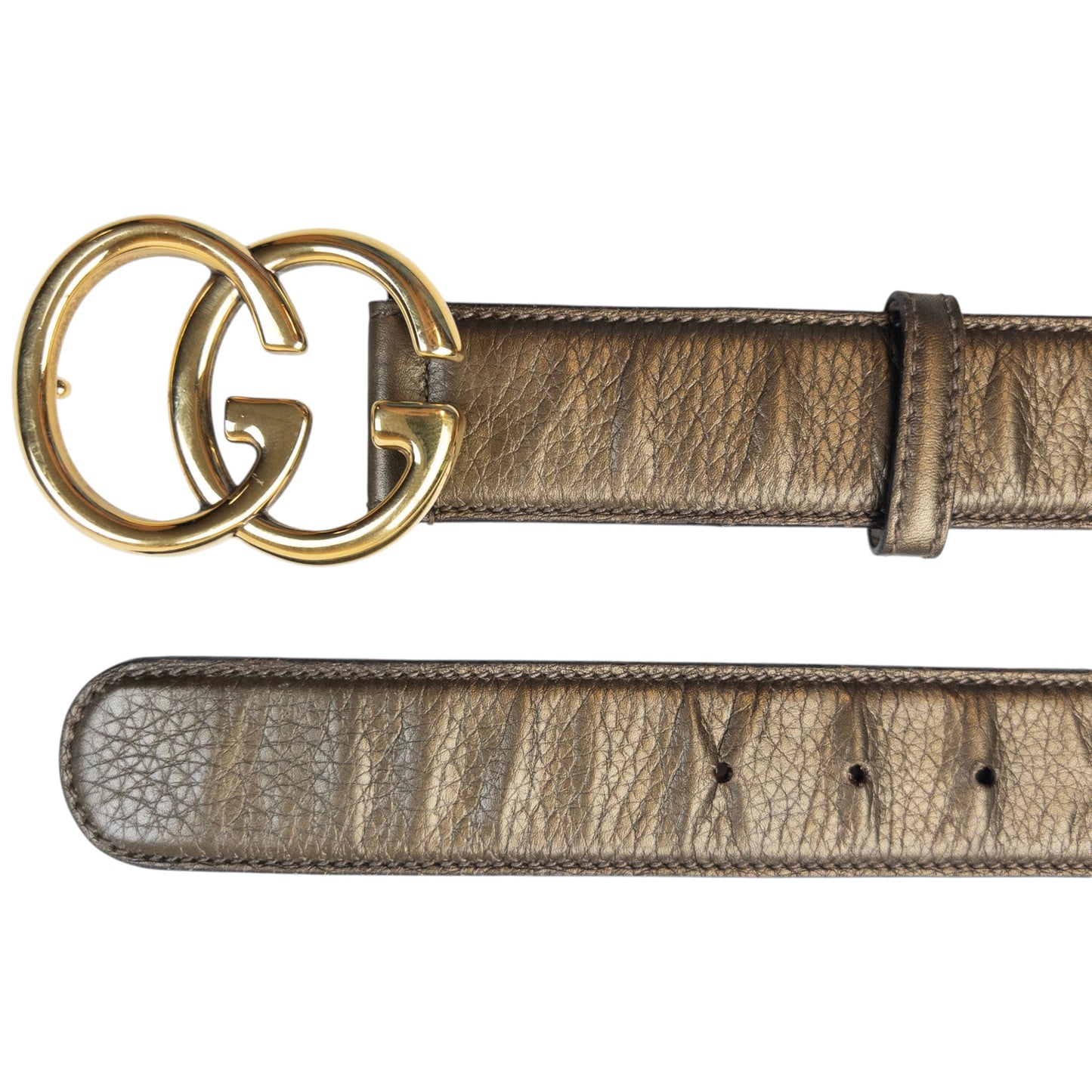 Vintage 2000s Gucci Metallic Leather Belt Size S