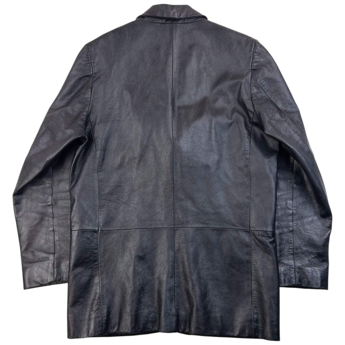 Vintage Hugo Boss Button Up Leather Jacket Size M