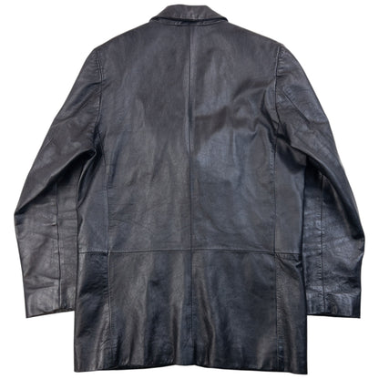 Vintage Hugo Boss Button Up Leather Jacket Size M
