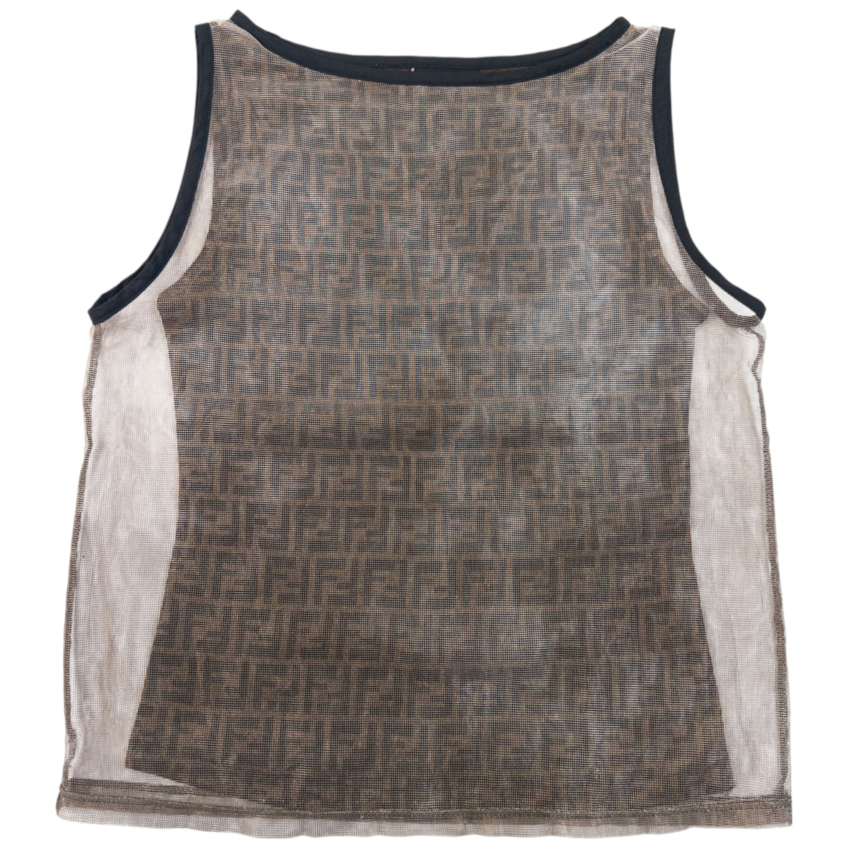 Vintage 90s Fendi Monogram Layered Mesh Top Womens Size M