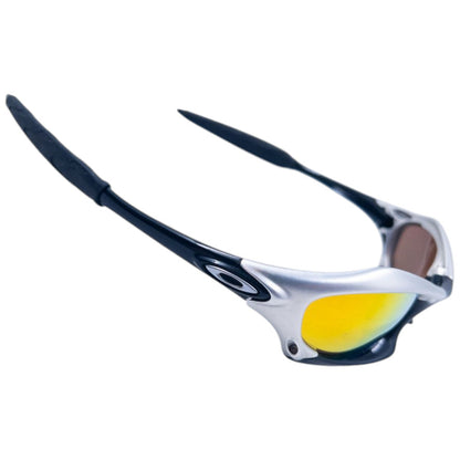 Vintage 2003 Oakley Splice Polished Black Fire Iridium Sunglasses