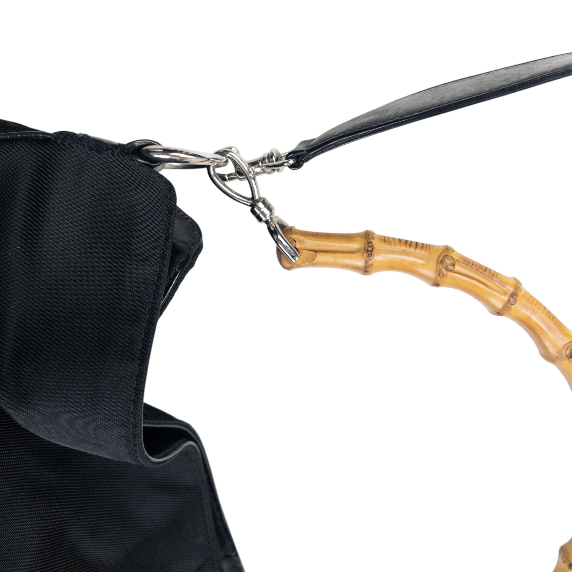 Vintage 2000s Gucci Bamboo Handle Hobo Handbag